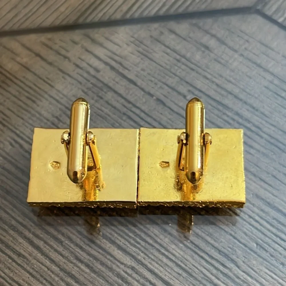 Swank Damascene Cufflinks Poker King Ace Spades Playing Cards